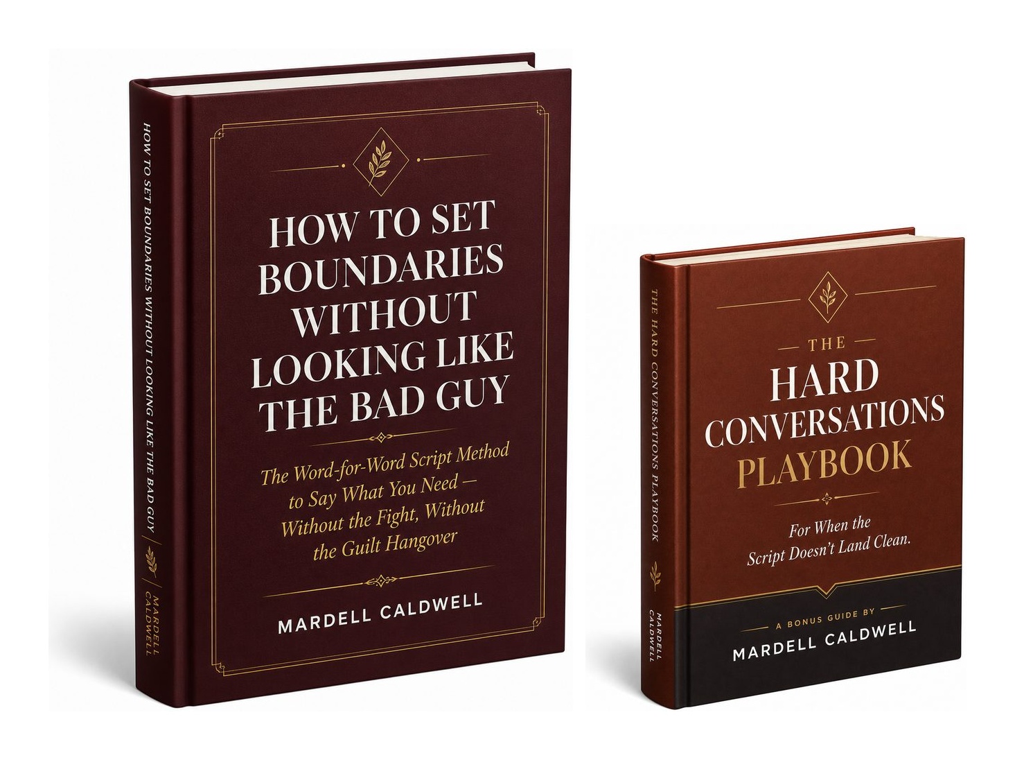 How to Set Boundaries Without Looking Like the Bad Guy plus The Hard Conversations Playbook bonus guide — bundle cover mockup